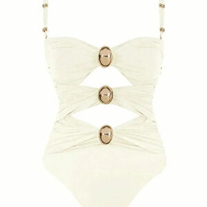 White Sexy Women's Hollow Out Solid Color Daily One-Piece Swimsuit